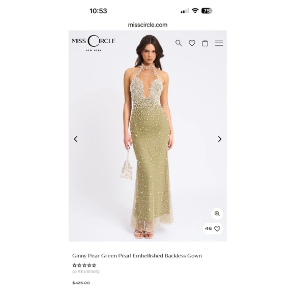 Miss Circle Sage Green Gown Small 4-6 Prom Formal - Picture 4 of 12